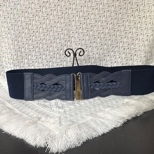 Elegant Navy Braided Women's Belt